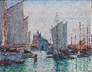 Schiffe an der Zattere in Venedig Max Arthur Stremel